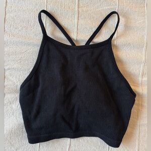 black ribbed crop top